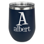 Name & Initial Stemless Wine Tumbler - 5 Color Choices - Stainless Steel  (Personalized)