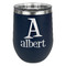 Name & Initial Stainless Wine Tumblers - Navy - Single Sided - Front