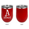 Name & Initial Stainless Wine Tumblers - Red - Single Sided - Approval