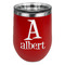 Name & Initial Stainless Wine Tumblers - Red - Single Sided - Front
