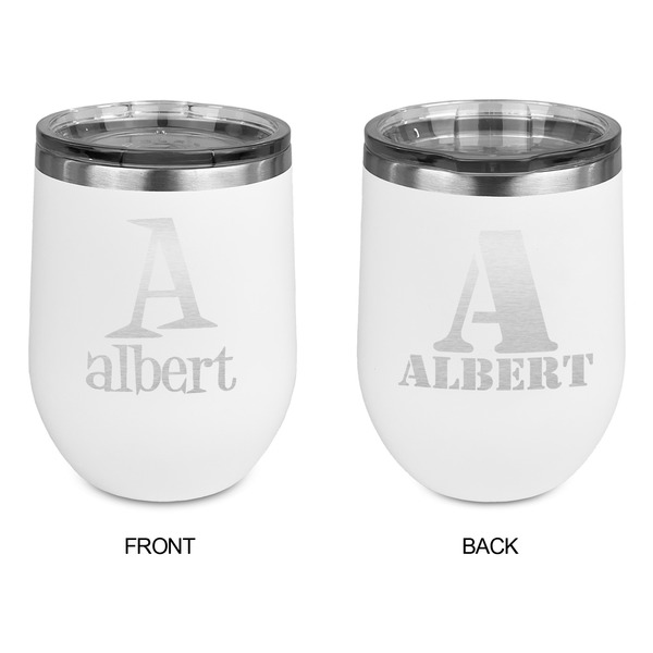 Name & Initial Stainless Wine Tumblers - White - Double Sided - Approval