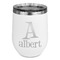Name & Initial Stemless Stainless Steel Wine Tumbler - White - Single-Sided (Personalized)