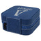Name & Initial Travel Jewelry Boxes - Leather - Navy Blue - View from Rear
