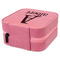 Name & Initial Travel Jewelry Boxes - Leather - Pink - View from Rear