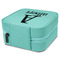 Name & Initial Travel Jewelry Boxes - Leather - Teal - View from Rear