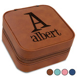 Name & Initial Travel Jewelry Box - Leather (Personalized)