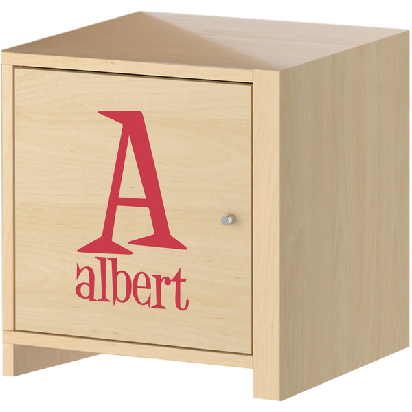 Name & Initial Wall Graphic on Wooden Cabinet