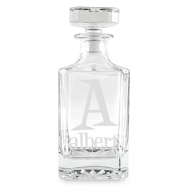 Name & Initial Whiskey Decanter - 26oz Square - FRONT