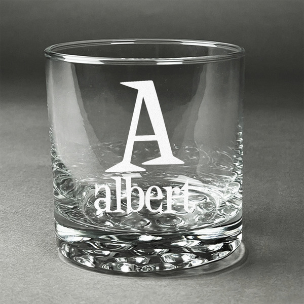 Custom Name & Initial Whiskey Glass - Engraved - Single (Personalized)