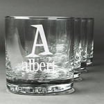 Name & Initial Whiskey Glasses - Engraved - Set of 4 (Personalized)