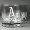 Name & Initial Whiskey Glasses Set of 4 - Engraved Front