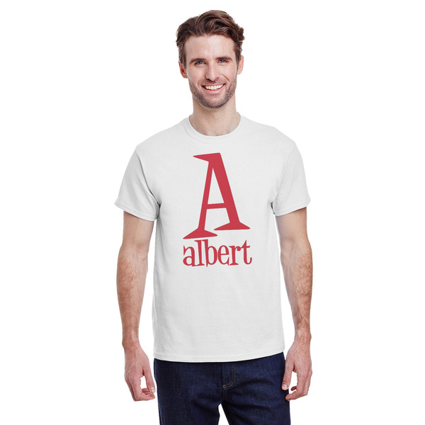 Custom Name & Initial T-Shirt - White - Large (Personalized)