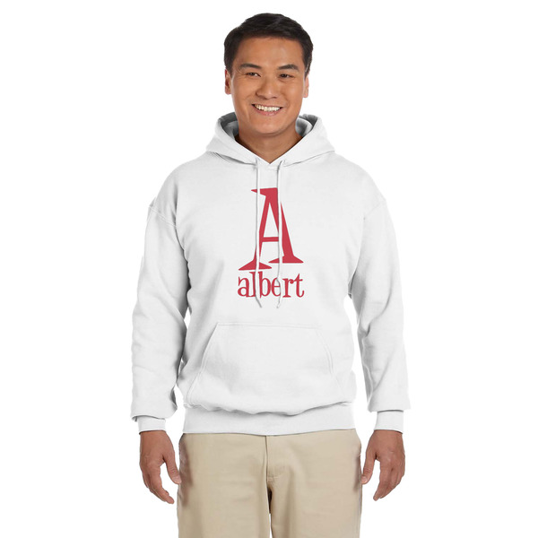 Custom Name & Initial Hoodie - White - Small (Personalized)
