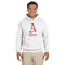 Name & Initial White Hoodie on Model - Front