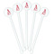 Name & Initial White Plastic 5.5" Stir Stick - Fan View