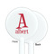 Name & Initial White Plastic 5.5" Stir Stick - Single Sided - Round - Front & Back