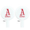 Name & Initial White Plastic 7" Stir Stick - Double Sided - Round - Front & Back