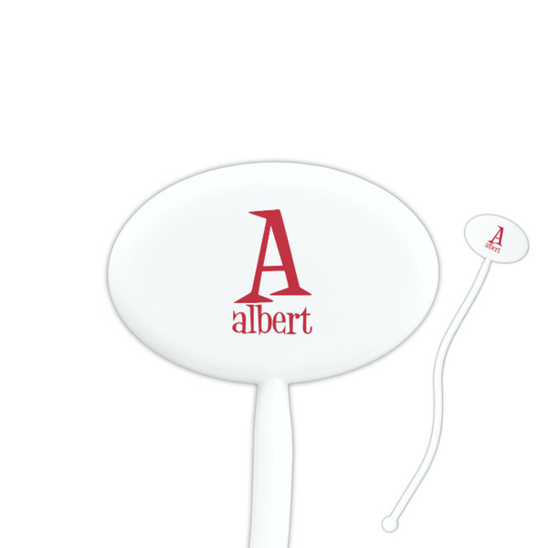 Custom Name & Initial Oval Plastic Stir Sticks (Personalized)