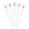 Name & Initial White Plastic 7" Stir Stick - Round - Fan View