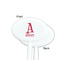 Name & Initial White Plastic 7" Stir Stick - Single Sided - Oval - Front & Back