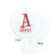 Name & Initial White Plastic 7" Stir Stick - Single Sided - Round - Front & Back