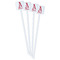 Name & Initial White Plastic Stir Stick - Double Sided - Square - Front