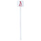Name & Initial White Plastic Stir Stick - Double Sided - Square - Single Stick