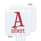 Name & Initial White Plastic Stir Stick - Single Sided - Square - Approval
