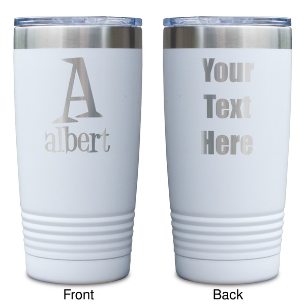 Name & Initial White Polar Camel Tumbler - 20oz - Double Sided - Approval