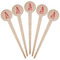Name & Initial Wooden 4" Food Pick - Round - Fan View