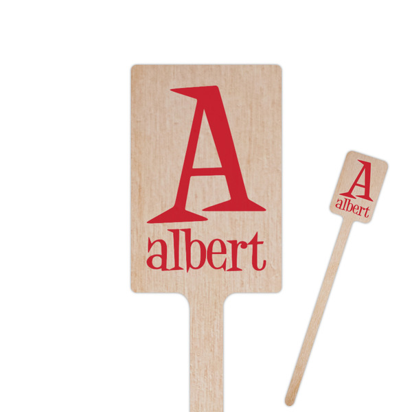 Custom Name & Initial Rectangle Wooden Stir Sticks (Personalized)