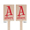 Name & Initial Wooden 6.25" Stir Stick - Rectangular - Double Sided - Front & Back