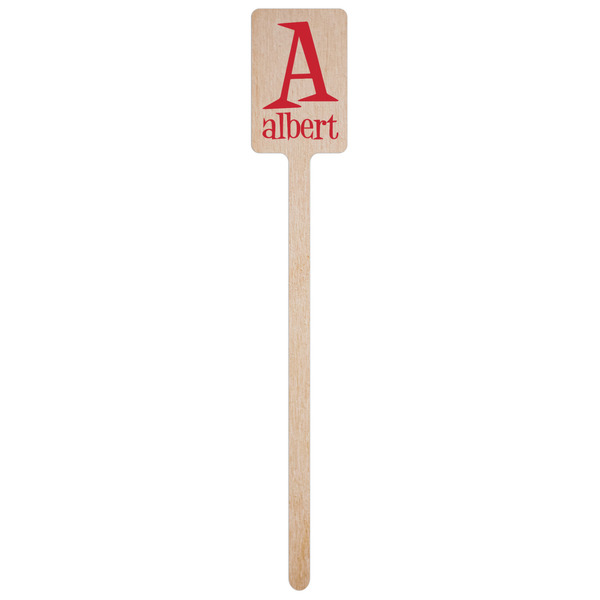 Name & Initial Wooden 6.25" Stir Stick - Rectangular - Single Stick