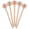 Name & Initial Wooden 6" Food Pick - Round - Fan View