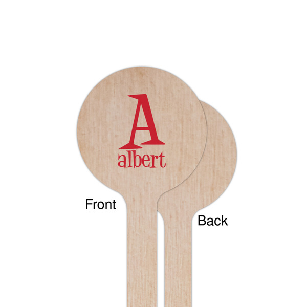 Name & Initial Wooden 7.5" Stir Stick - Round - Single Sided - Front & Back
