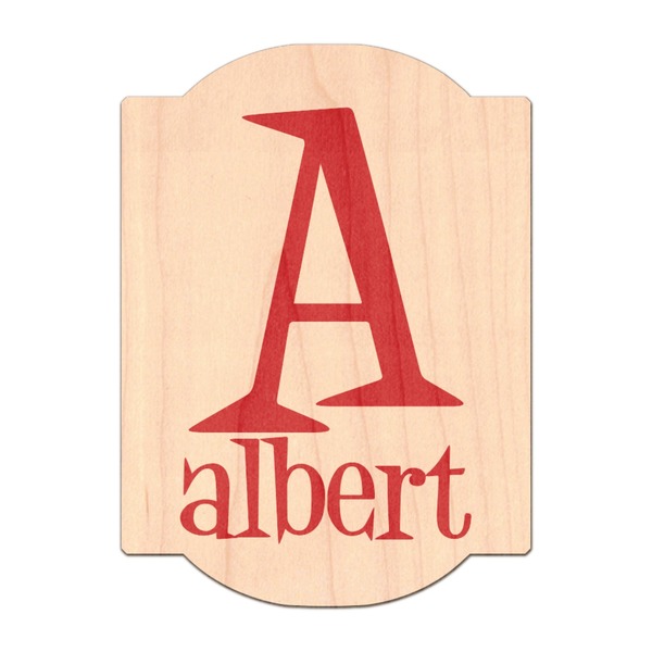 Custom Name & Initial Natural Wooden Sticker (Personalized)
