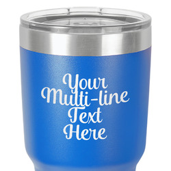 Multiline Text 30 oz Stainless Steel Tumbler - Royal Blue - Double-Sided (Personalized)