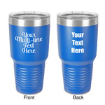 Multiline Text 30 oz Stainless Steel Tumbler - Royal Blue - Double-Sided (Personalized)