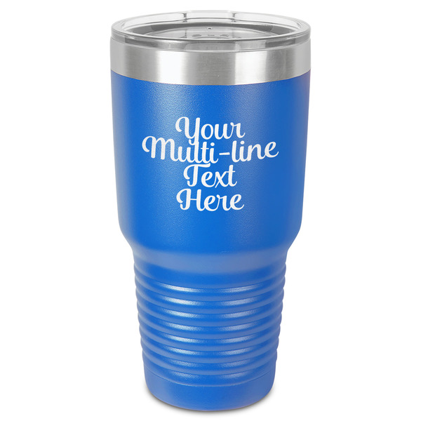 Multiline Text 30 oz Stainless Steel Ringneck Tumbler - Blue - Front