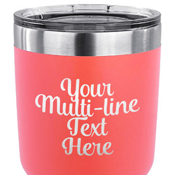 Multiline Text 30 oz Stainless Steel Tumbler - Coral - Double-Sided (Personalized)