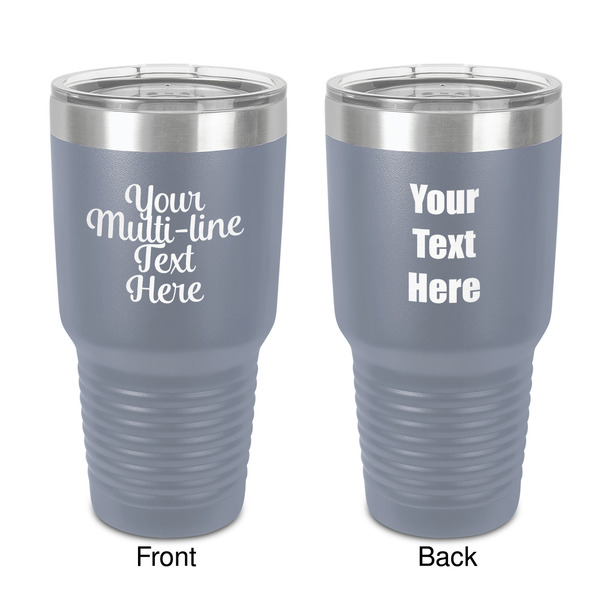 Custom Multiline Text 30 oz Stainless Steel Tumbler - Grey - Double-Sided (Personalized)
