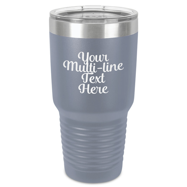 Custom Multiline Text 30 oz Stainless Steel Tumbler - Grey - Single-Sided (Personalized)
