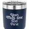Multiline Text 30 oz Stainless Steel Ringneck Tumbler - Navy - CLOSE UP