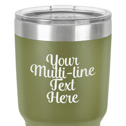 Multiline Text 30 oz Stainless Steel Tumbler - Olive - Single-Sided (Personalized)