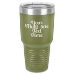 Multiline Text 30 oz Stainless Steel Tumbler - Olive - Single-Sided (Personalized)