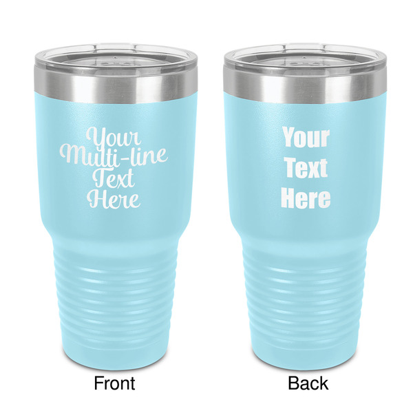Custom Multiline Text 30 oz Stainless Steel Tumbler - Teal - Double-Sided (Personalized)