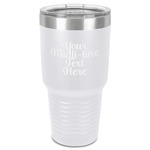 Multiline Text 30 oz Stainless Steel Tumbler - White - Single-Sided (Personalized)