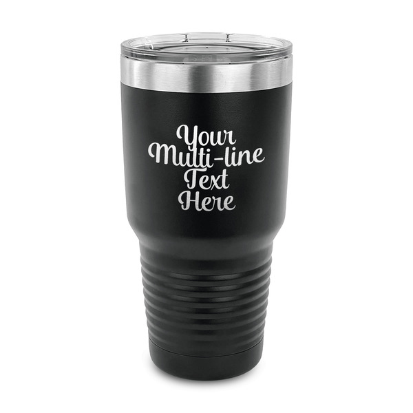 Custom Multiline Text 30 oz Stainless Steel Tumbler - Black - Single-Sided (Personalized)
