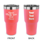 Multiline Text 30 oz Stainless Steel Tumbler - Coral - Double-Sided (Personalized)