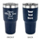 Multiline Text 30 oz Stainless Steel Tumbler - Navy - Double-Sided (Personalized)